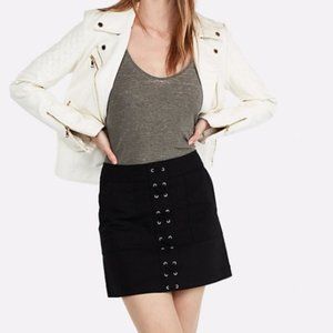 NWT EXPRESS Black Front Lace Mini Skirt - Size 4